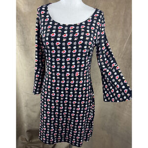 Boden Miriam Jersey Dress ~Womens US 8R UK 12R~Black Leaves Flowers5